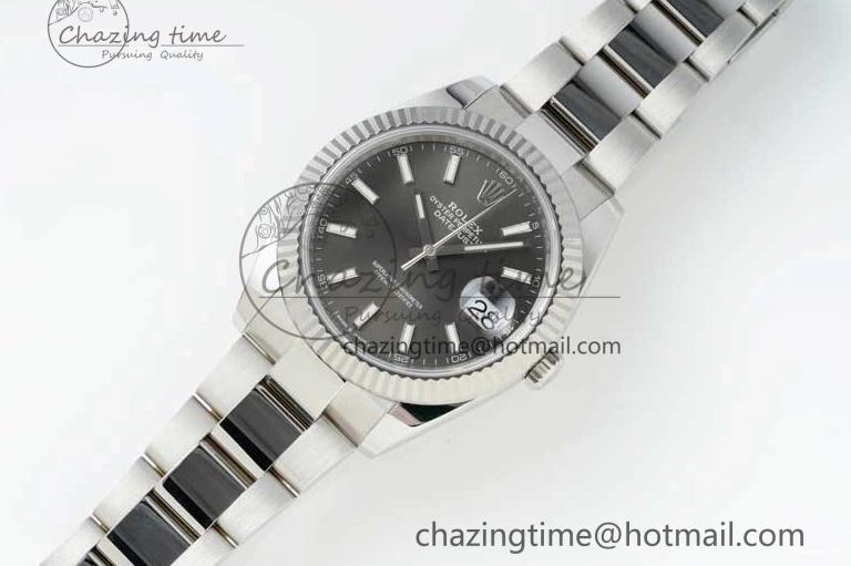 Bracelet on Dial DateJust 126334 VR3235 41 Oyster 1:1 904L NTF Gray Steel Stick Edition Best 1102